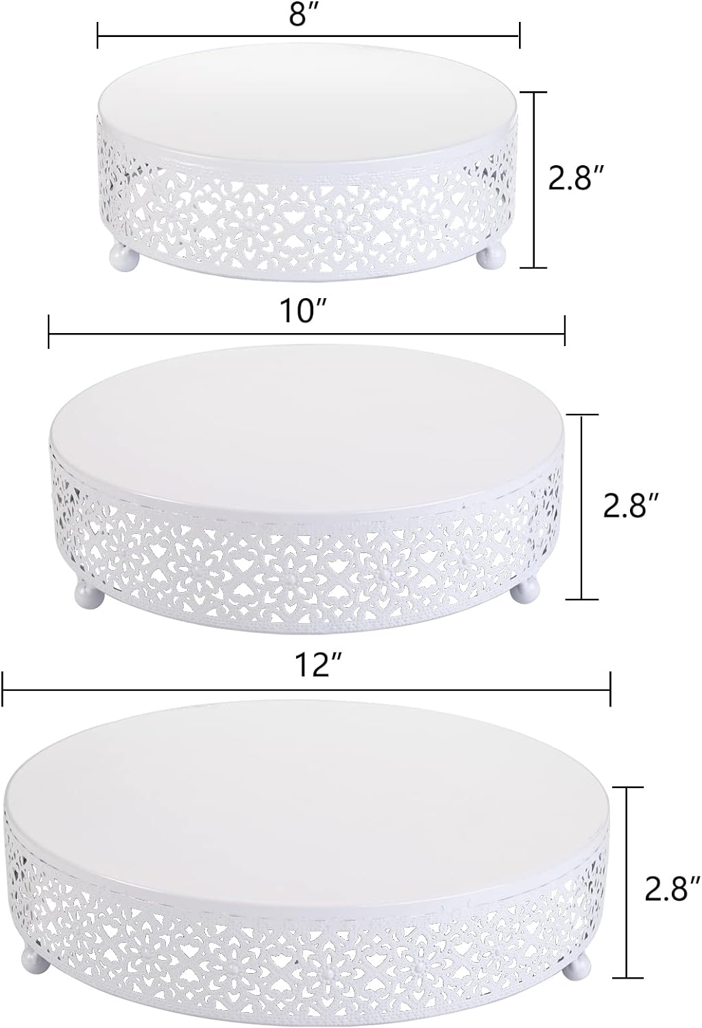 LOCATION 3 PRESENTOIRES A GATEAUX COULEUR BLANC