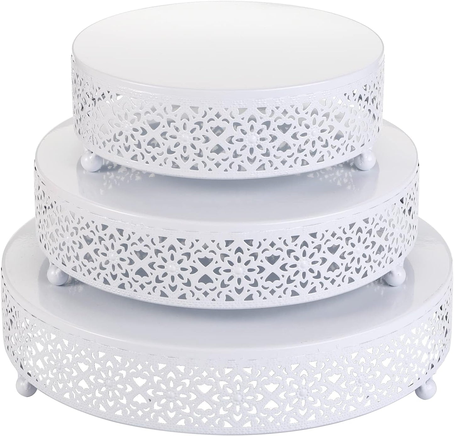 LOCATION 3 PRESENTOIRES A GATEAUX COULEUR BLANC
