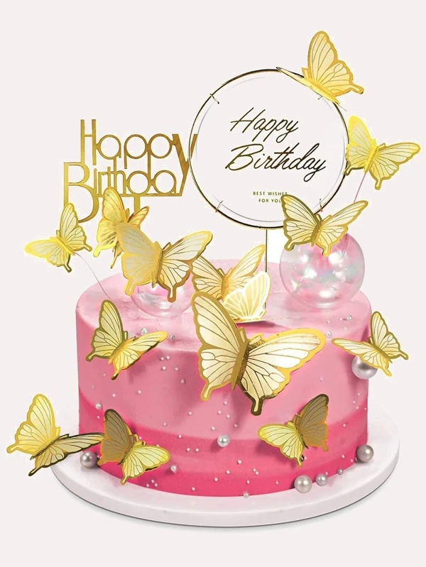 Topper Papillon mauve & jaune